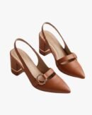 STELLAH Elegant Women’s Tan Slingback Heels
